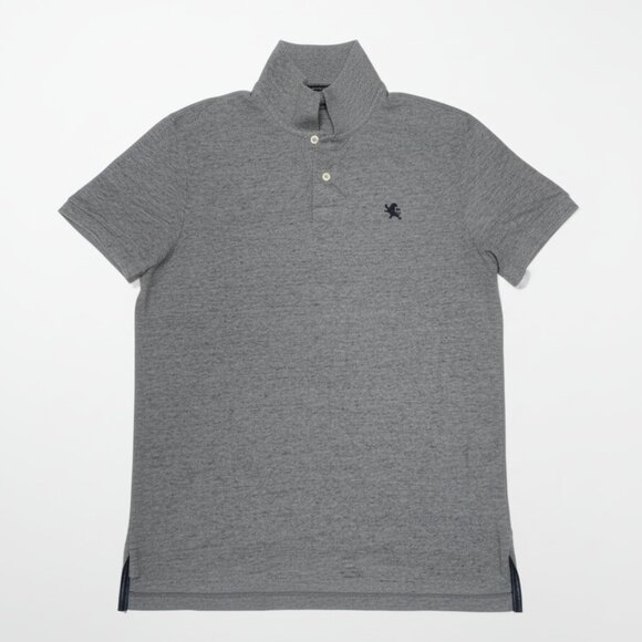 Express Mens Gray Short Sleeve Polo Shirt Size L 100% Cotton - Picture 1 of 7